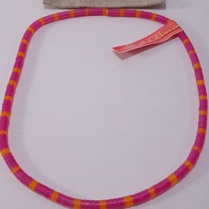 Lee Angel Pink Orange Disc Stretch by the sea necklace bracelet NWt 125